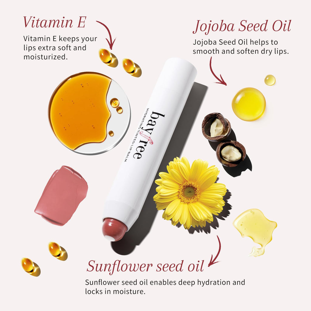 bayfree Tinted Lip Balm Plumper, Glossy, Pump Lips, Lightweight, Moisturize & Tint with Jojoba Seed Oil, Vegan Lipbalm Lip Care, Vintage Violet - TrustMedUSA