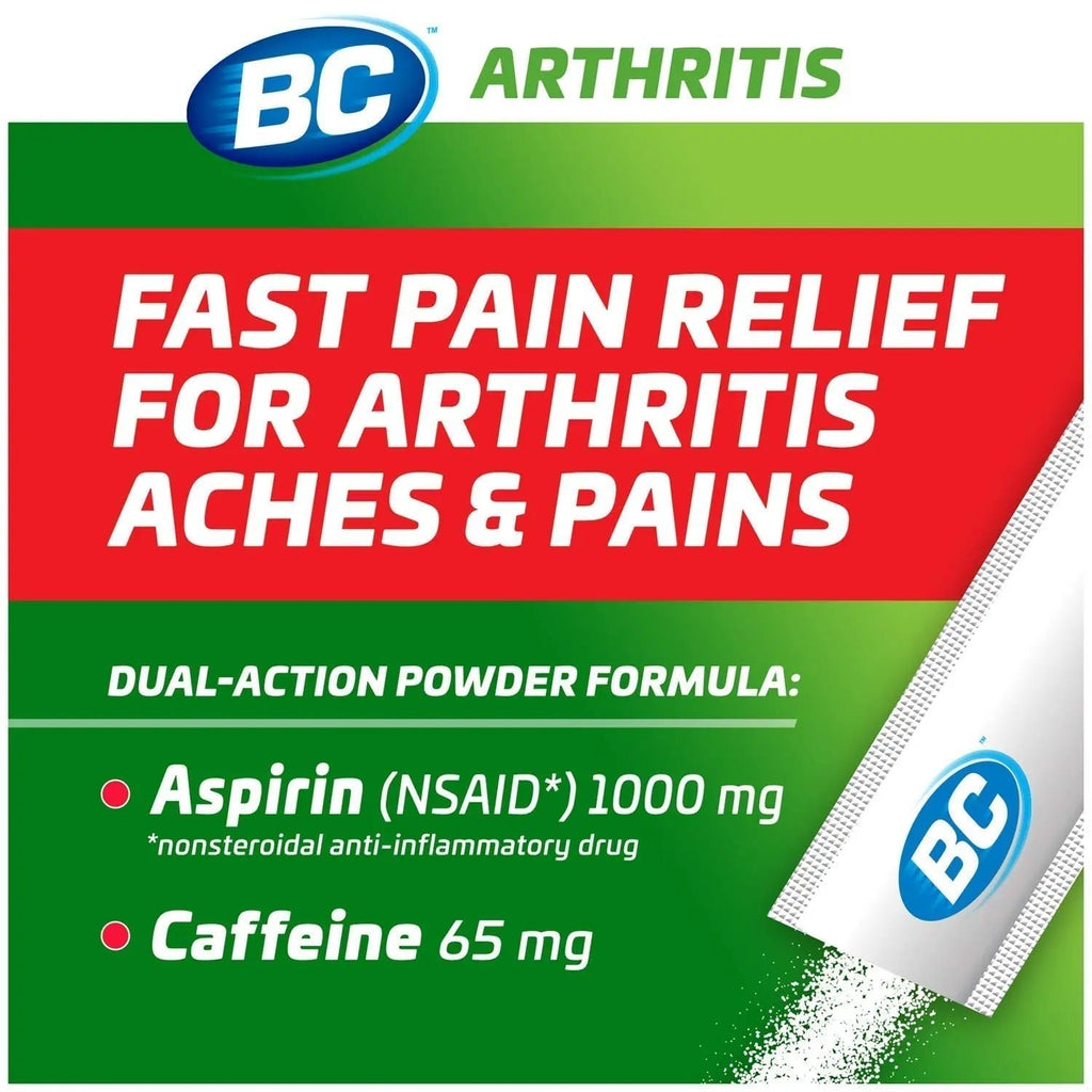 BC Powder Arthritis Pain Reliever, Aspirin Dissolve Packs, 50 Count Powder Packets - TrustMedUSA