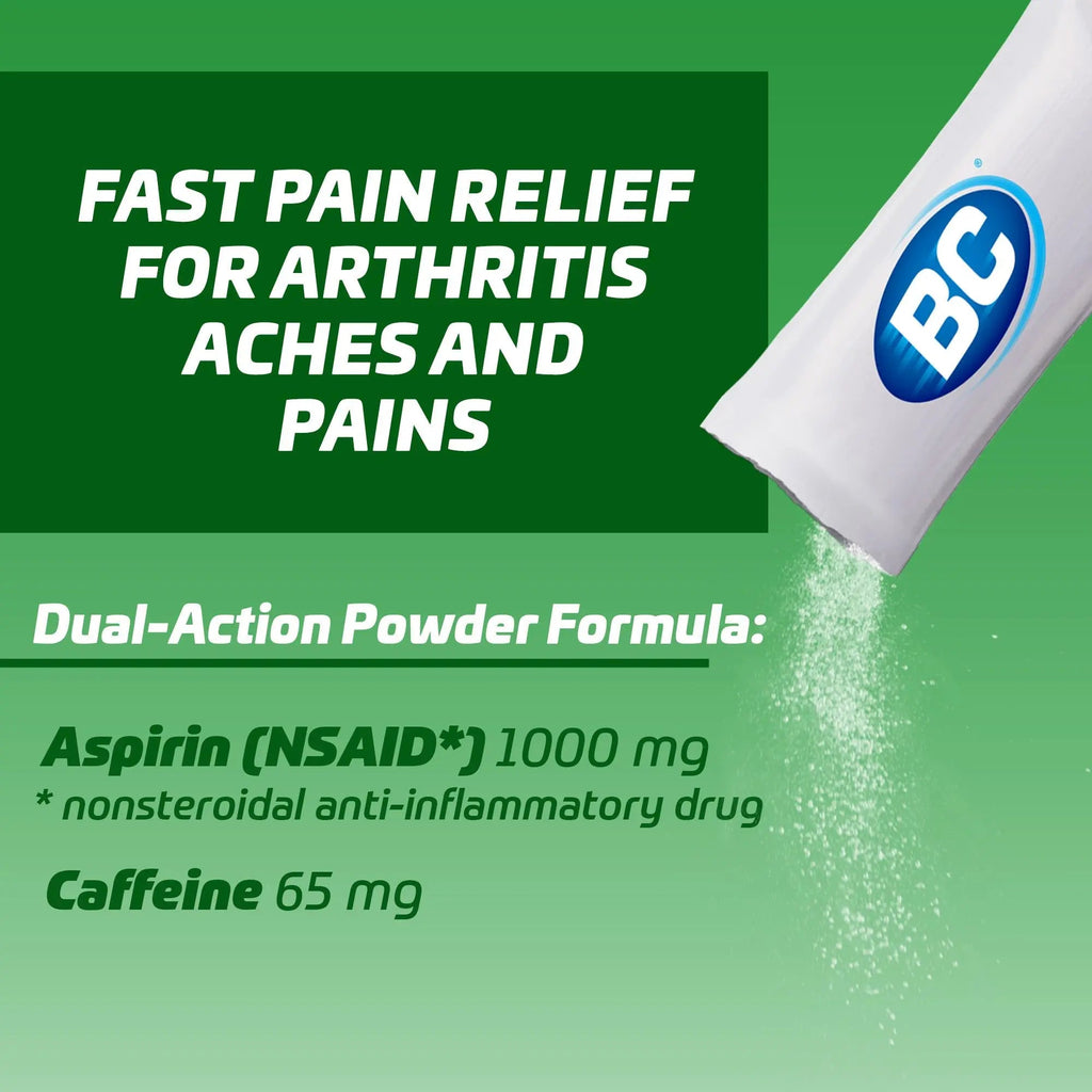 BC Powder | Fast Pain Relief | Arthritis | Aspirin (NSAID) & Caffeine | 50 Count and BC Powder | Fast Pain Relief | Aspirin (NSAID) & Caffeine | 50 Count - TrustMedUSA