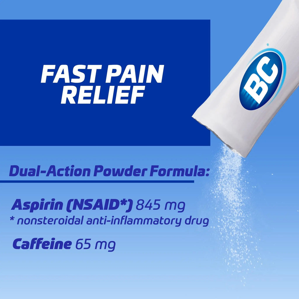 BC Powder | Fast Pain Relief | Arthritis | Aspirin (NSAID) & Caffeine | 50 Count and BC Powder | Fast Pain Relief | Aspirin (NSAID) & Caffeine | 50 Count - TrustMedUSA