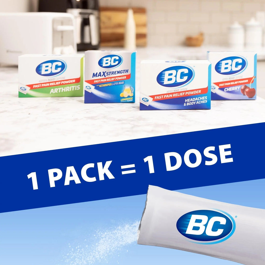 BC Powder Original Strength Pain Reliever, 24 Powder Sticks, 36 Units Display - TrustMedUSA