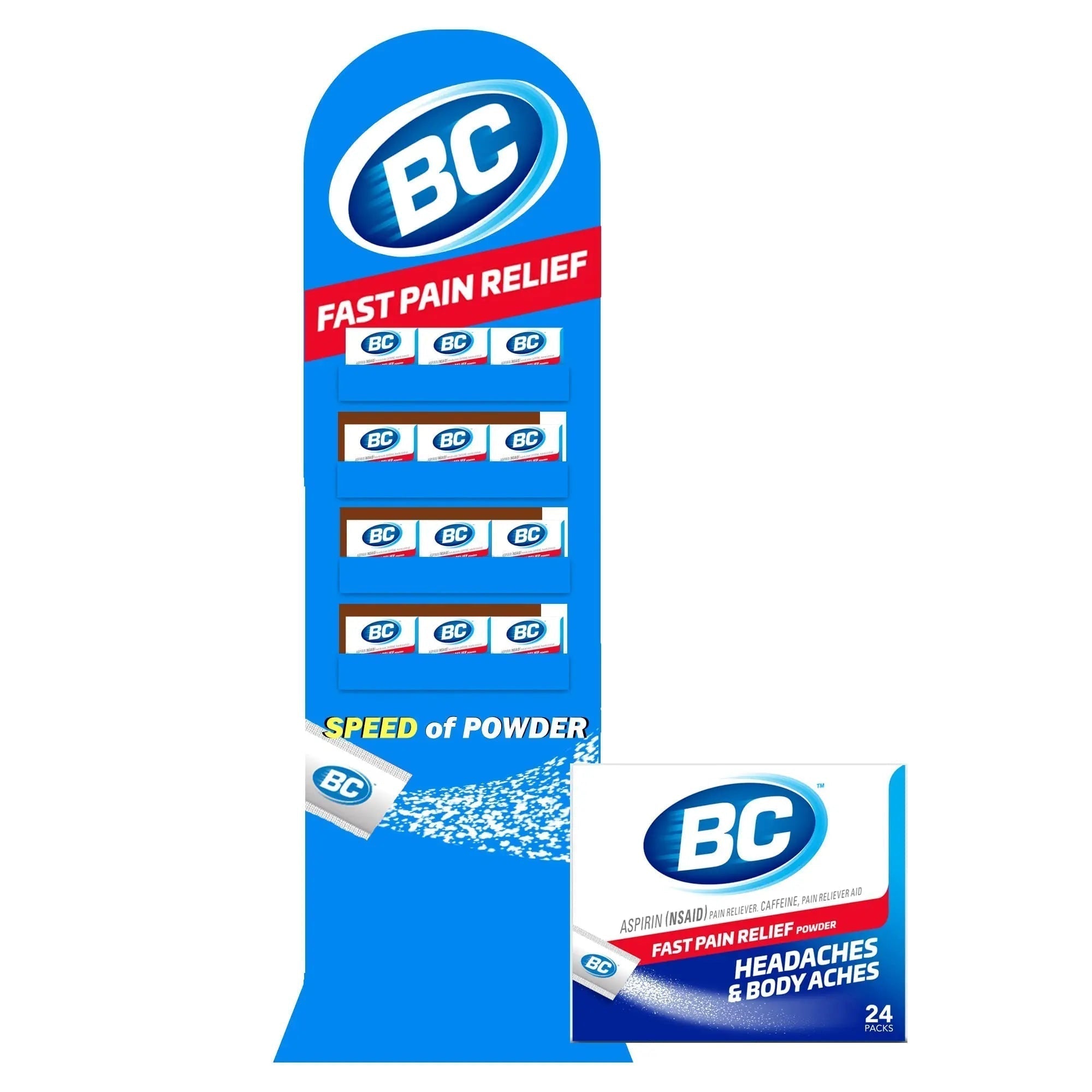BC Powder Original Strength Pain Reliever, 24 Powder Sticks, 36 Units Display - TrustMedUSA