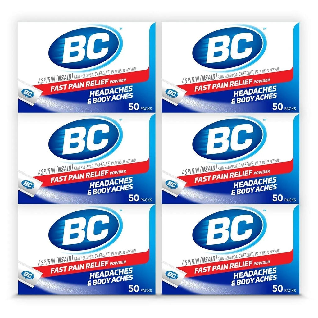 BC Powder Original Strength Pain Reliever, 50 Powder Sticks, 50 Count(Pack of 6) - TrustMedUSA