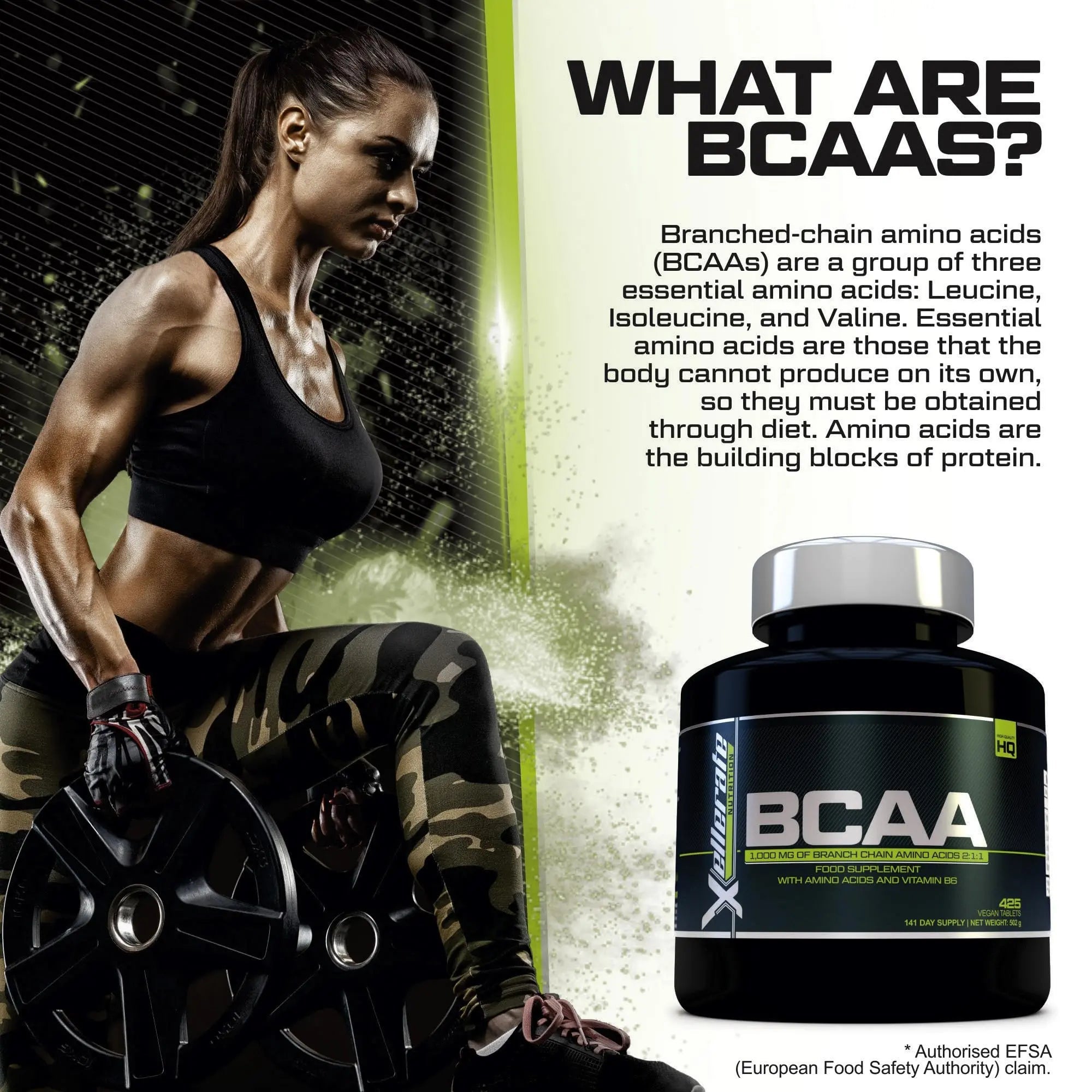 BCAA 1000mg - 425 Vegan Tablets - 3000mg Daily Serving - 141 Day Supply - 2:1:1 BCAAs - TrustMedUSA