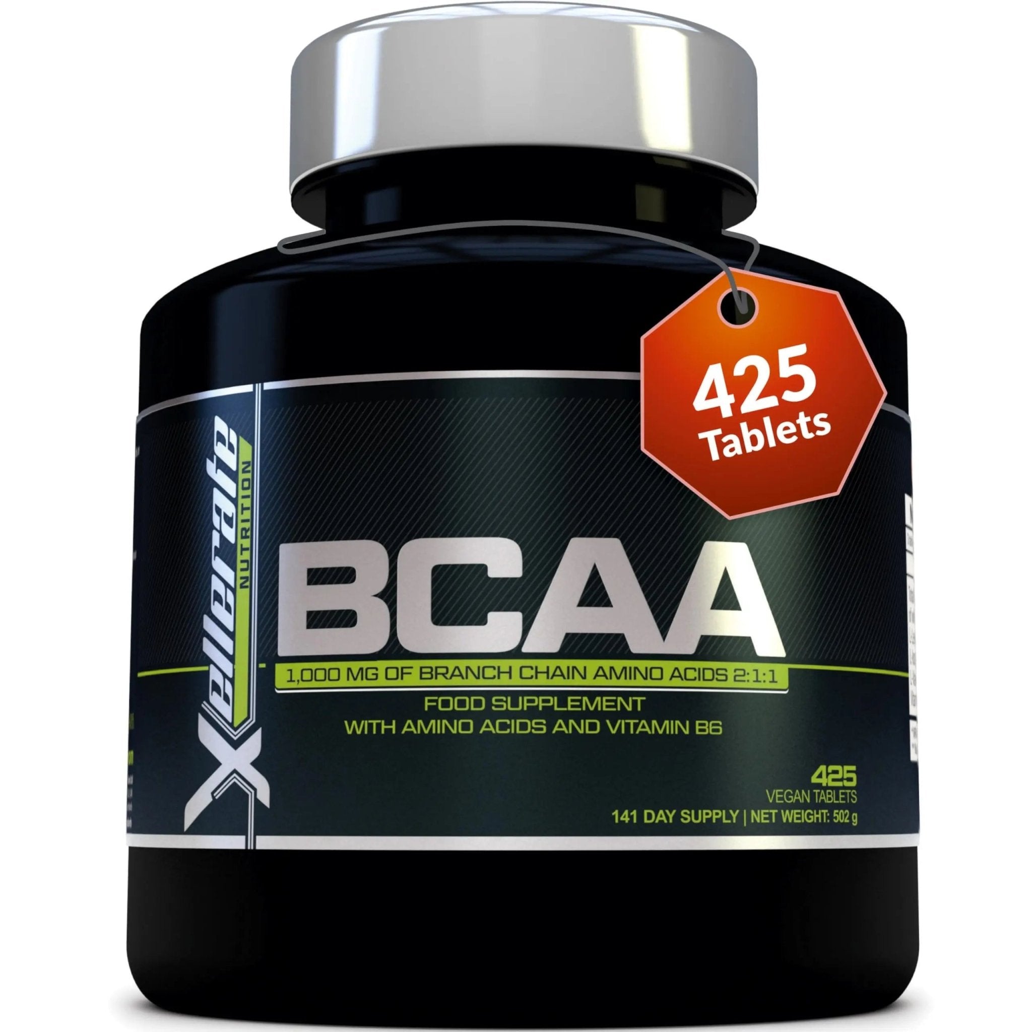 BCAA 1000mg - 425 Vegan Tablets - 3000mg Daily Serving - 141 Day Supply - 2:1:1 BCAAs - TrustMedUSA