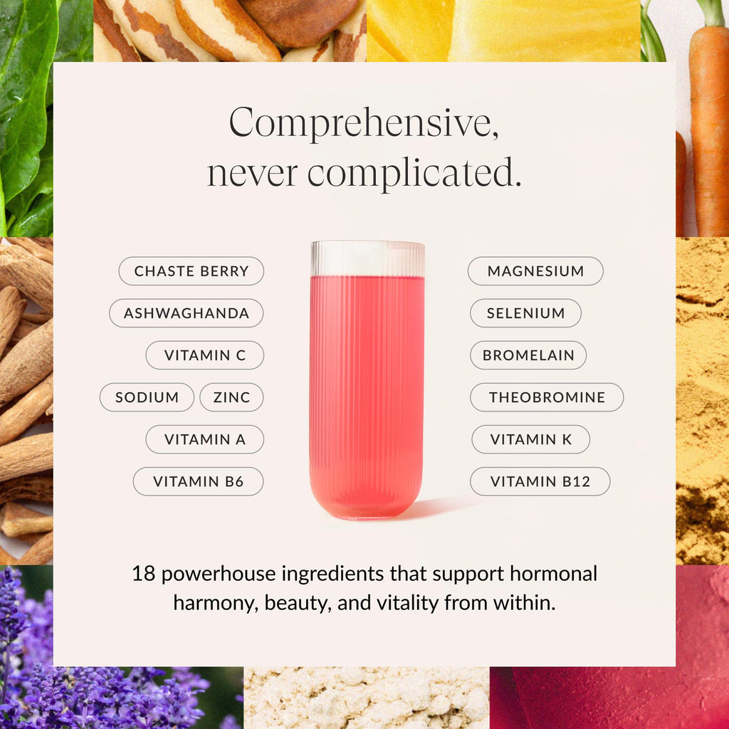 Beam Glow, Hormone Balance for Women, Strawberry Kiwi and Raspberry Bundle, Thyroid Support for Women, Natural Hormone Support Powder with Selenium and Bromelain, PMS Relief, Energy, Hair, Skin Health - TrustMedUSA