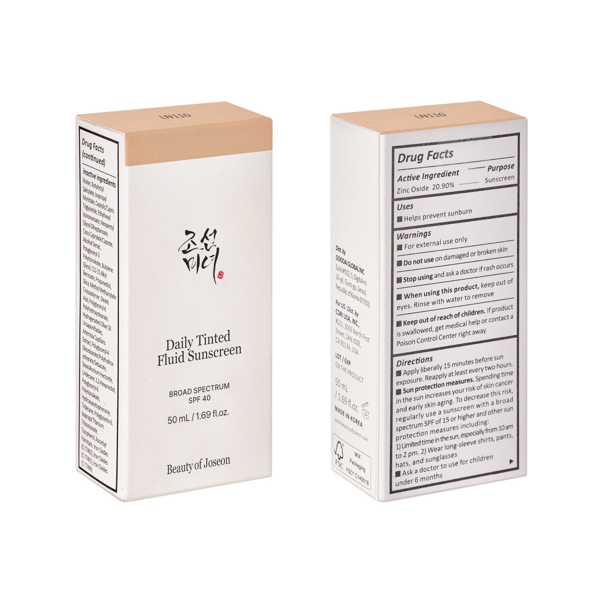 Beauty of Joseon Daily Tinted Fluid Sunscreen 12 Shades for Face Moisturizing Broad Spectrum SPF 40 Korean Skincare 50ml, 1.69 fl.oz LN110 - TrustMedUSA