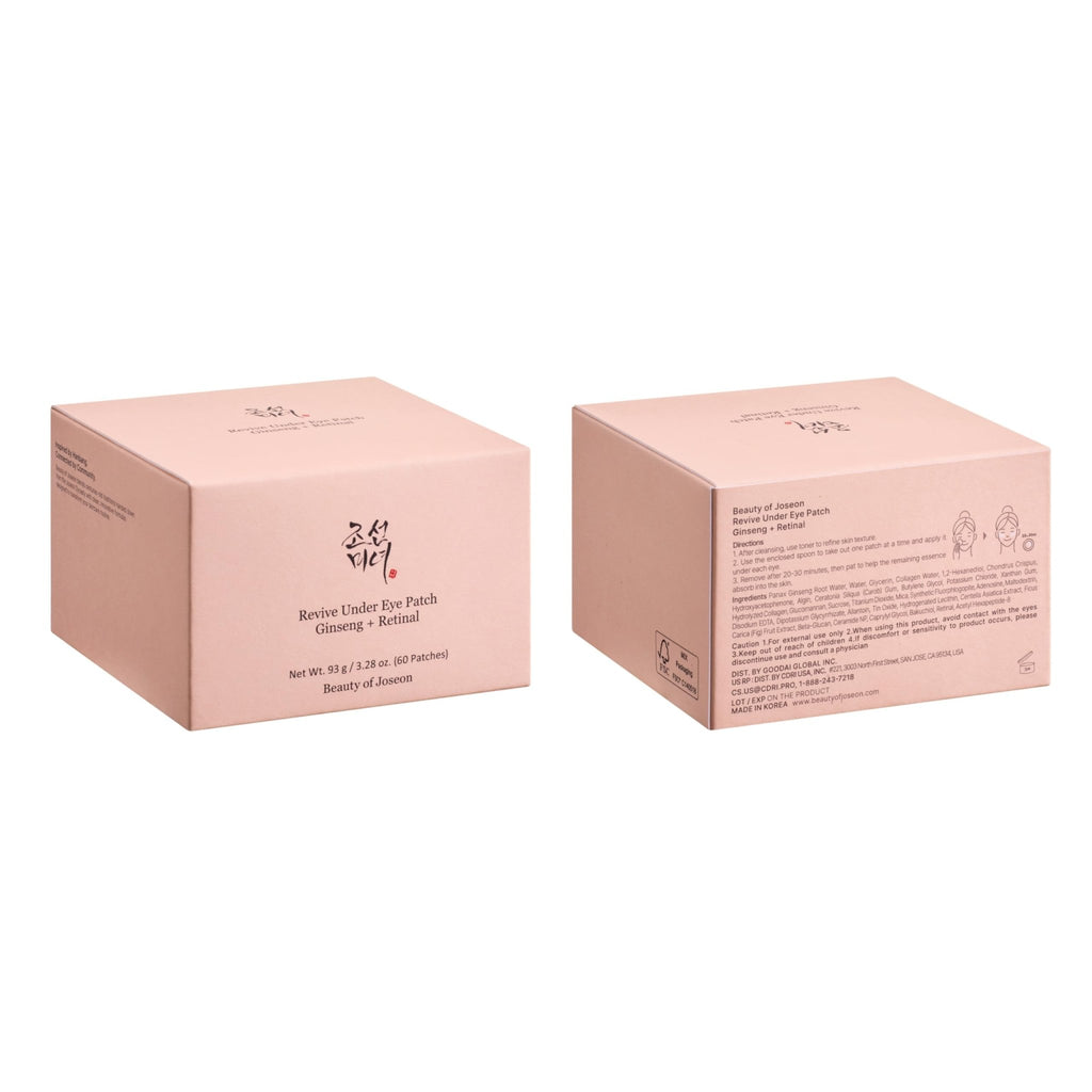 Beauty of Joseon Wrinkle Care Duo Set Revive Eye Serum (30ml / 1 fl oz) & Revive Ginseng Eye Patch (60 Sheets / 30 Pairs) Korean Skincare - TrustMedUSA