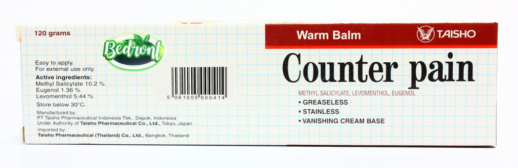 Bedront Counter Pain Warm Balm 120G for Massage and Relaxation, Sports Activity - TrustMedUSA