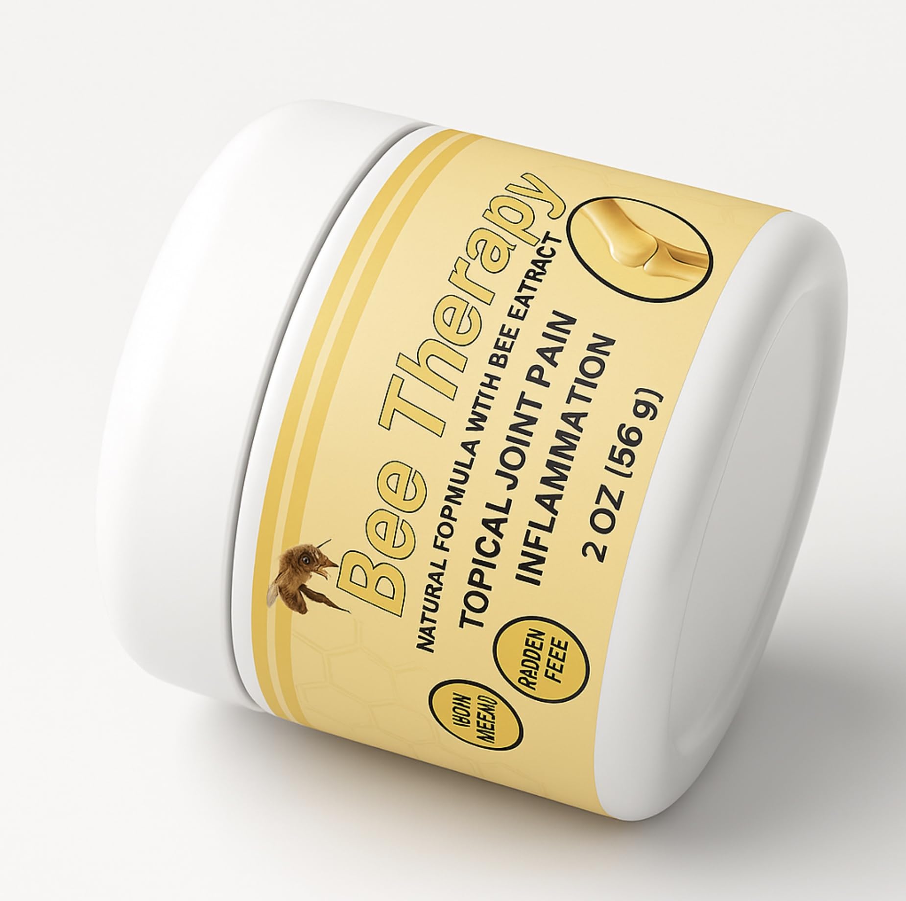 Bee Therapy Cream | Natural Formula with Bee Extract | Topical Use for Joints, Knees, Back & Muscles | 2 oz (56 g) | Paraben Free | Non-Greasy | Lightweight | Made in USA - TrustMedUSA