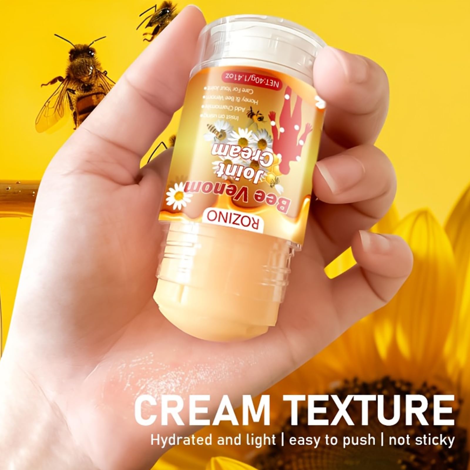 Bee Venom Joint Cream – Advanced Joint Support Cream with Honey & Chamomile, Soothing Formula for Aches & Stiffness in Knees, Hands, Back, Natural Relief Cream for Daily Joint Care (Bee venom) - TrustMedUSA