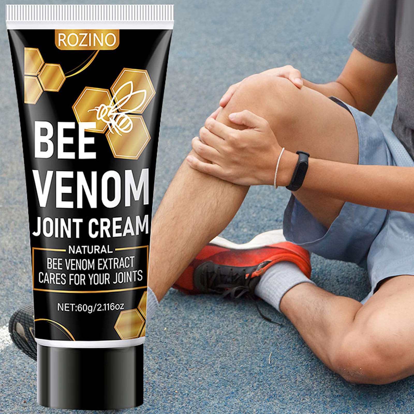 Bee Venom Joint Cream for Knees & Joints - Lightweight Moisturizing Cream for Dry Skin, Fast Absorbing & Non-Greasy Formula - Supports Comfortable Movement (2.116OZ) - TrustMedUSA