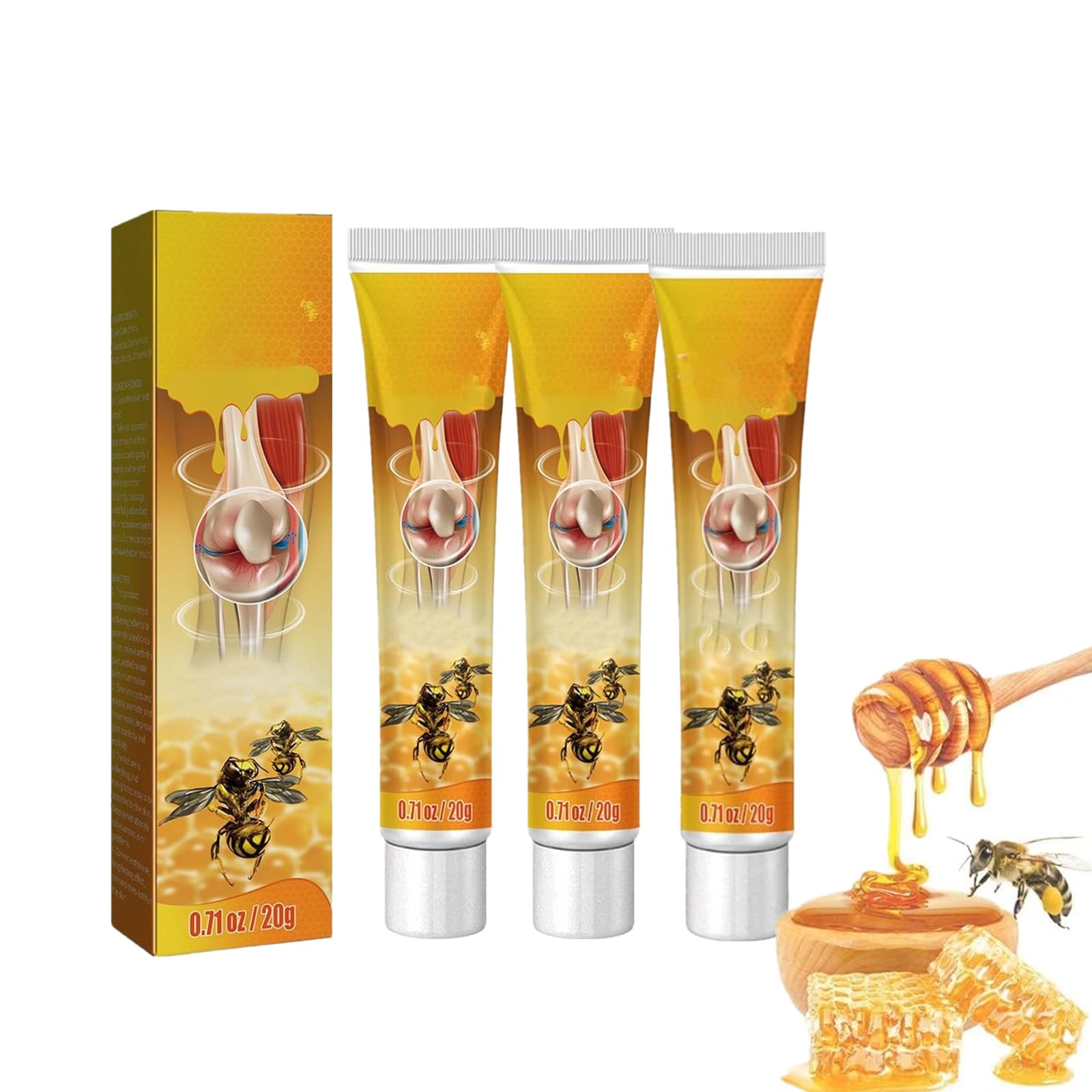 Bee Venom Relief Cream, Bone & Joint Gel, Beevenom New Zealand Bee Venom Professional Gel, Propolis Professional Gel Joint Cream （3PCS） - TrustMedUSA