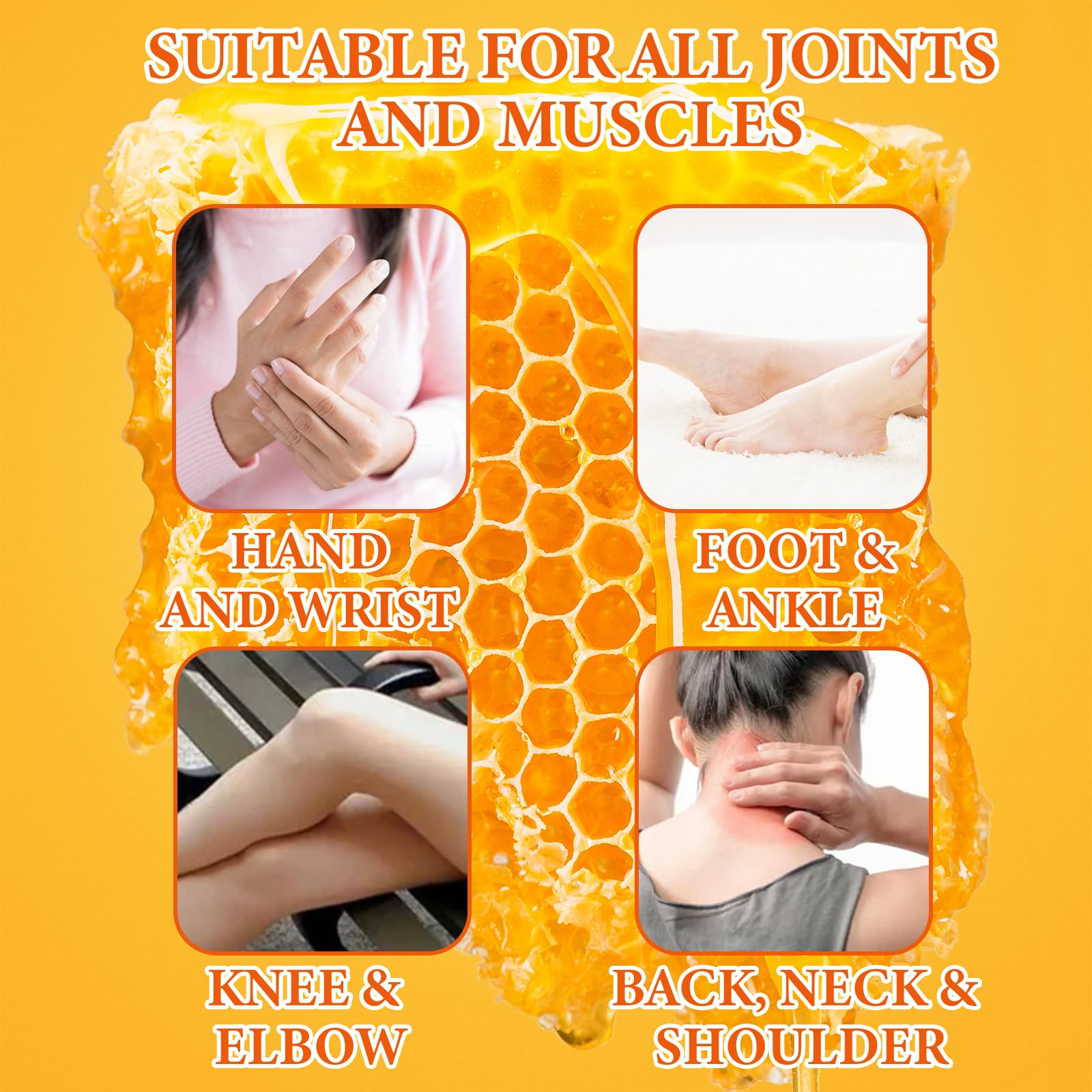 Beeswax and Honey Fast Acting Joint Muscle Bone Cream, Immediate Help for Back, Neck, Hand, Feet, Knee, Shoulder, Topical, Nerve, Plantar, Ankle, Foot Discomfort, Natural Added - TrustMedUSA