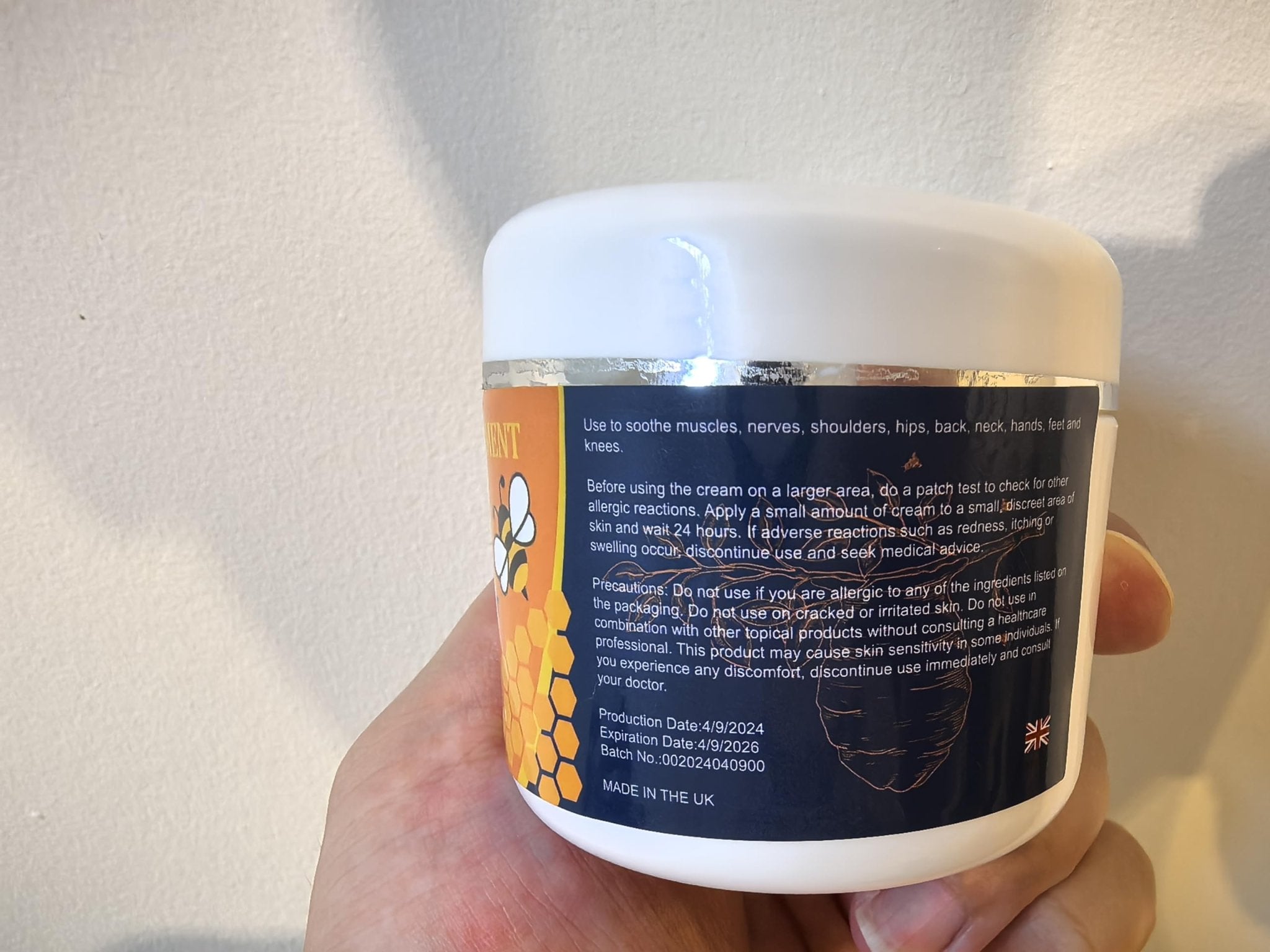 Beeswax and Honey Fast Acting Joint Muscle Bone Cream, Immediate Help for Back, Neck, Hand, Feet, Knee, Shoulder, Topical, Nerve, Plantar, Ankle, Foot Discomfort, Natural Added - TrustMedUSA