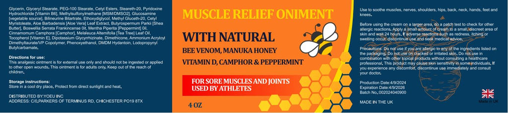 Beeswax and Honey Fast Acting Joint Muscle Bone Cream, Immediate Help for Back, Neck, Hand, Feet, Knee, Shoulder, Topical, Nerve, Plantar, Ankle, Foot Discomfort, Natural Added - TrustMedUSA