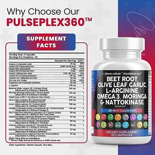 Beet Root Capsules 6000mg Olive Leaf 6000mg Nattokinase 4000 FU - TrustMedUSA
