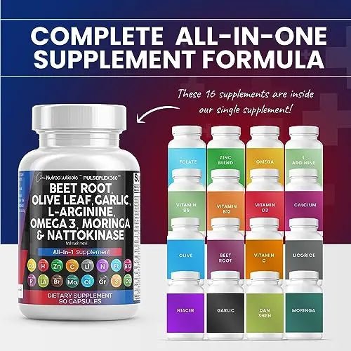 Beet Root Capsules 6000mg Olive Leaf 6000mg Nattokinase 4000 FU - TrustMedUSA