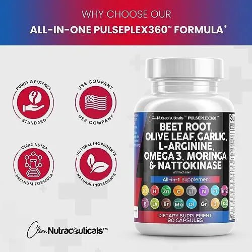 Beet Root Capsules 6000mg Olive Leaf 6000mg Nattokinase 4000 FU - TrustMedUSA