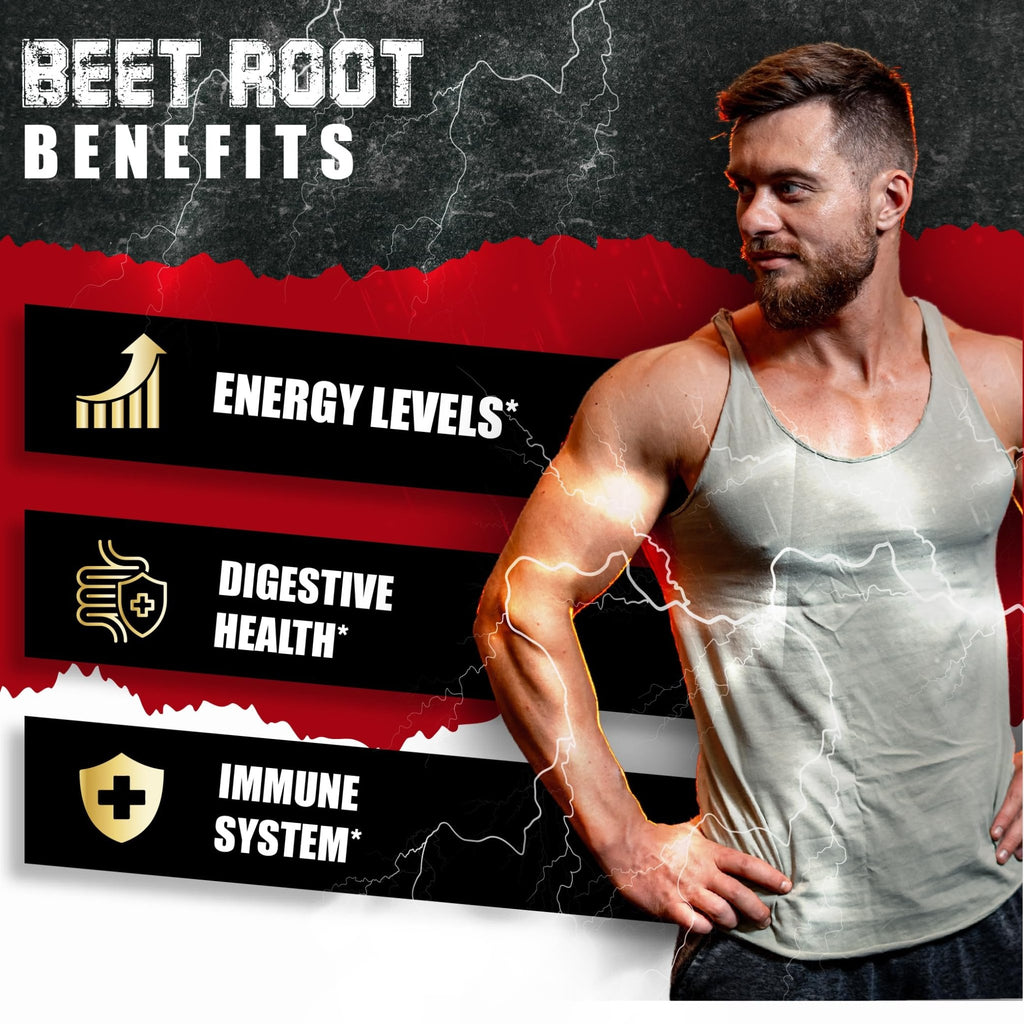 Beet Root Capsules - Green Tea, Red Spinach, Ginseng, Black Pepper - 90 Count - Supports Digestive, Immune System, Energy Levels - 3 Month Supply - TrustMedUSA