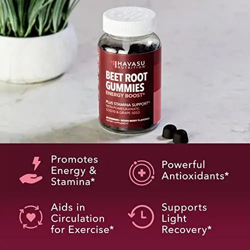 Beet Root Gummies with COQ10 Energy Supplement | Nitric Oxide Supplement for Healthy - TrustMedUSA