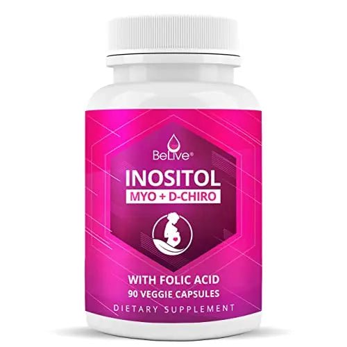 BeLive Myo-Inositol & D-Chiro Inositol Capsules - 90Ct I Inositol Supplement with Folic - TrustMedUSA