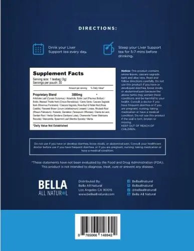 Bella All Natural Liver Detox Drink - Liver Cleanse Detox & Repair Tea with Blessed Thistle - TrustMedUSA