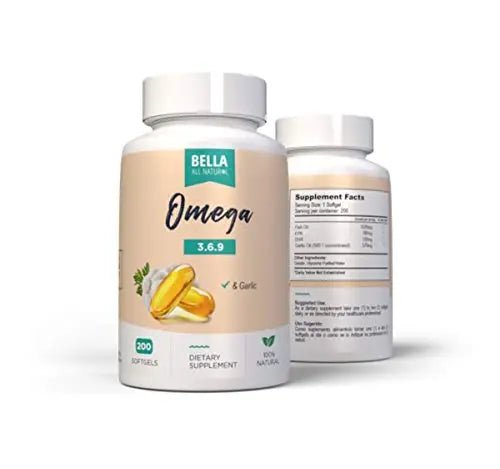 Bella All Natural Omega 3 6 9 with Garlic Oil - 200 Softgels - TrustMedUSA