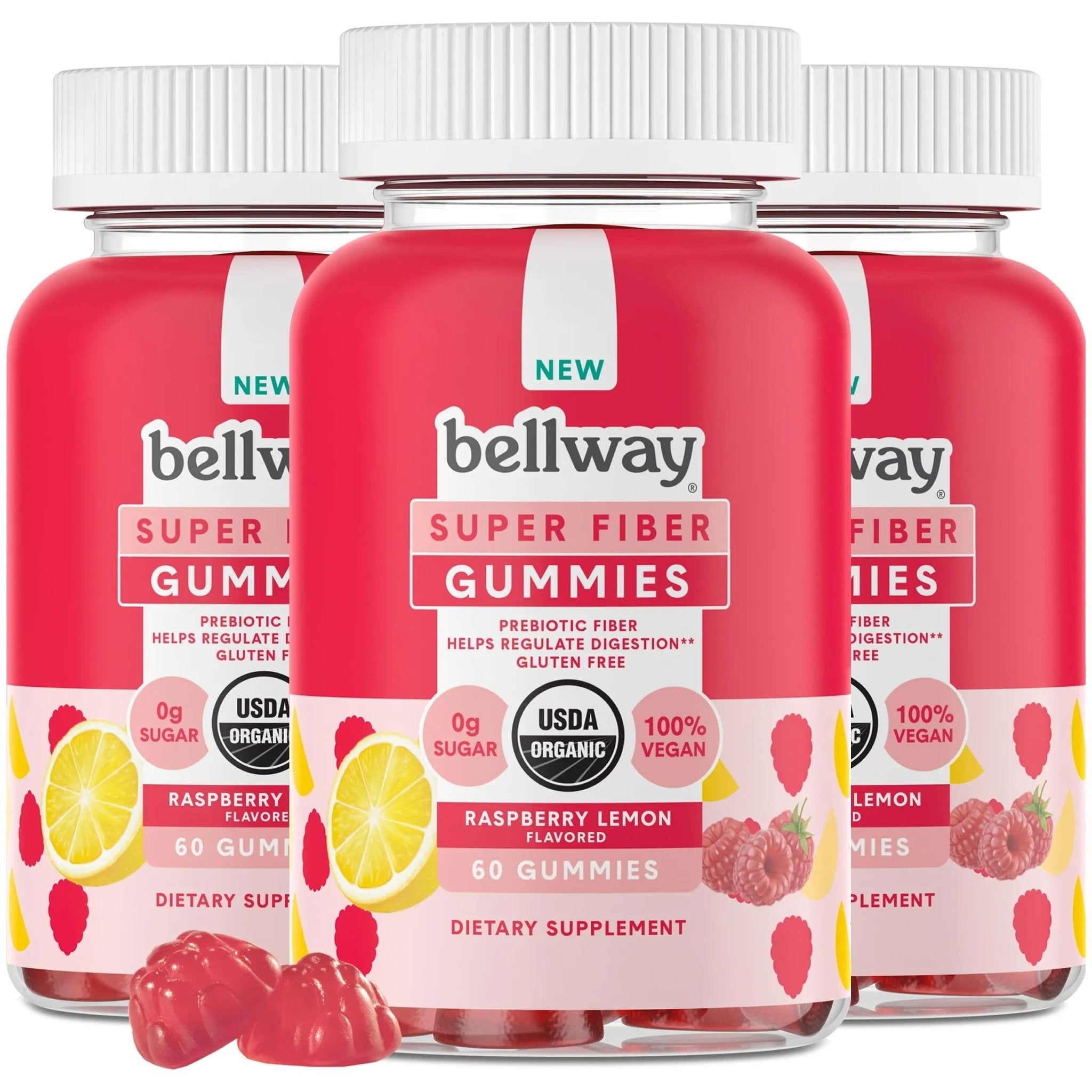 Bellway Super Fiber Gummies for Adults (3 Pack) - Sugar Free Organic Fiber Supplement - TrustMedUSA