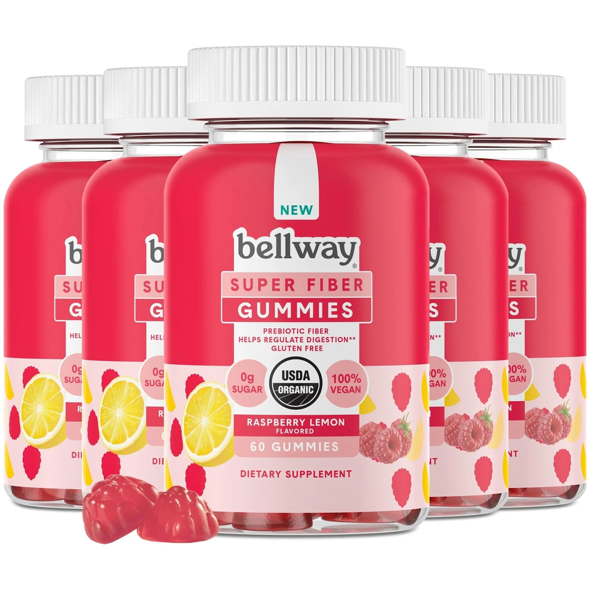 Bellway Super Fiber Gummies for Adults (5 Pack) - Sugar Free Organic Fiber Supplement - TrustMedUSA