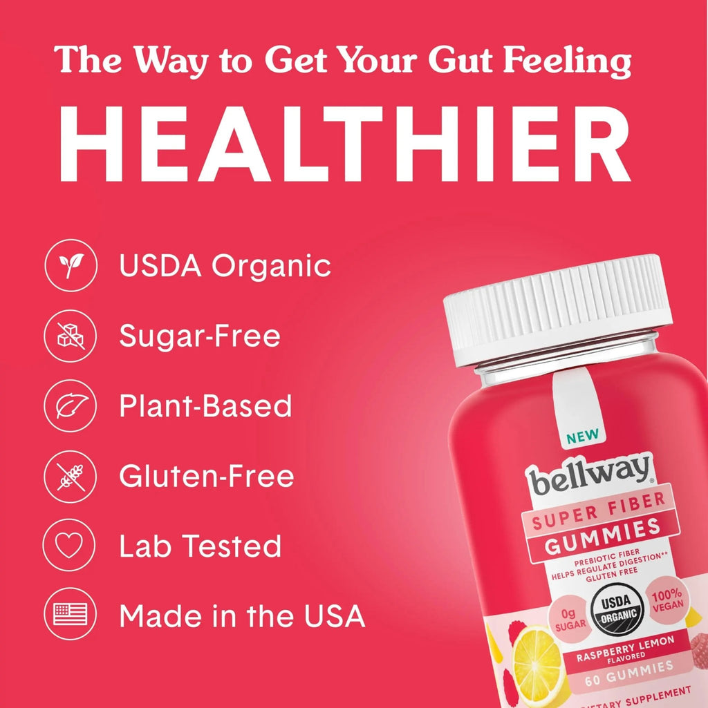Bellway Super Fiber Gummies for Adults (5 Pack) - Sugar Free Organic Fiber Supplement - TrustMedUSA