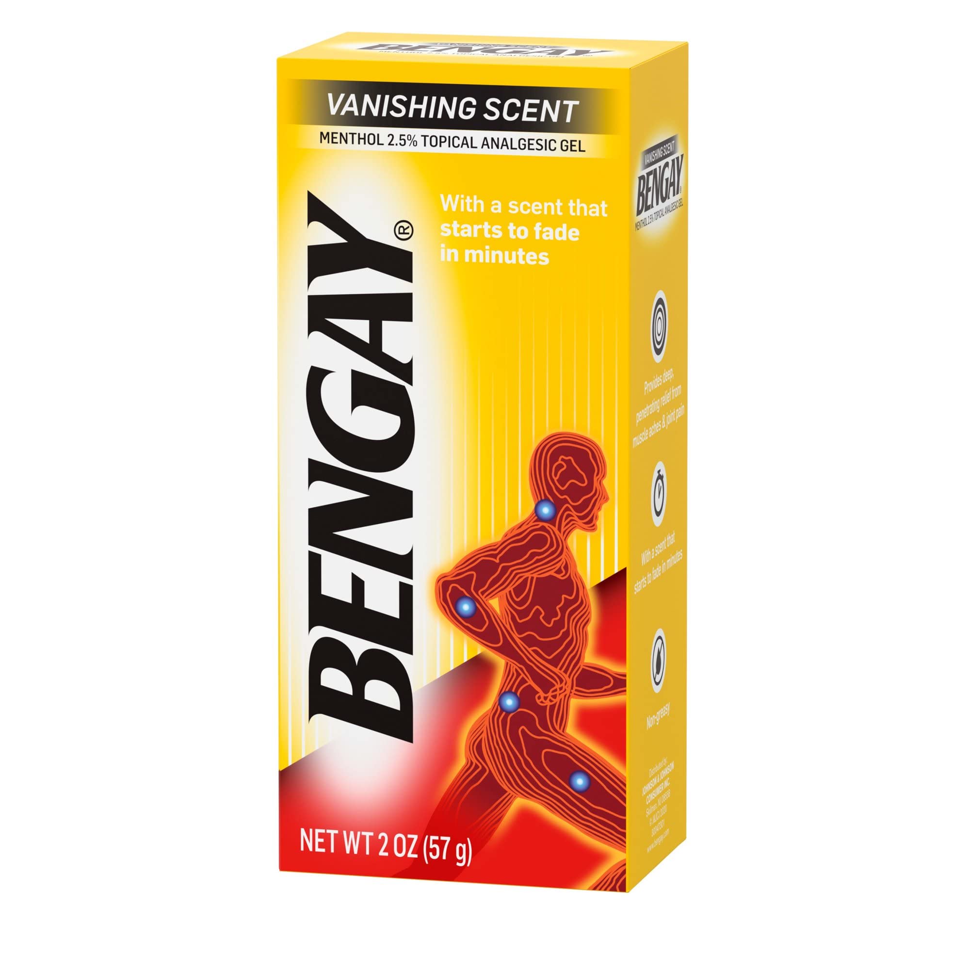 Ben Gay Vanish Scnt Size 2z Bengay Non-Greasy Vanishing Scent Pain Reliever Gel, Pack of 3 - TrustMedUSA