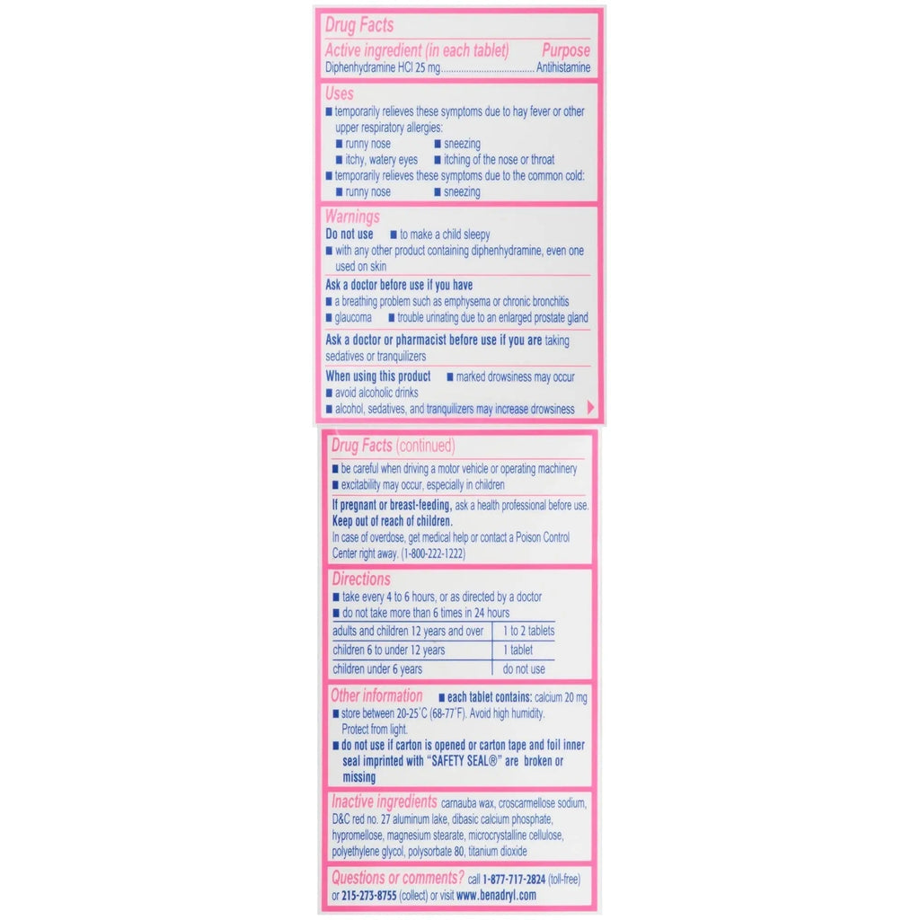 Benadryl Ultratabs Antihistamine Allergy Relief Tablets with 25 mg Diphenhydramine HCl, 100 ct and Tylenol Extra Strength Pain Reliever Rapid Release Gels with 500 mg Acetaminophen, 100 ct - TrustMedUSA