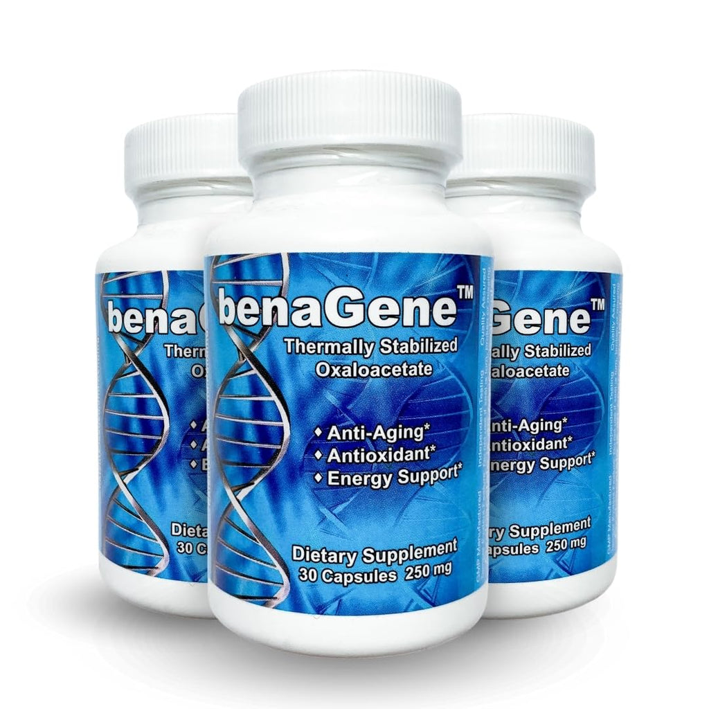 Benagene Oxaloacetate Supplement - Supports Cellular Energy, Healthy Metabolism, & Body Regulation - Thermally Stabilized with Vitamin C - Non-GMO & Vegan - Once Daily (90 Servings) - TrustMedUSA