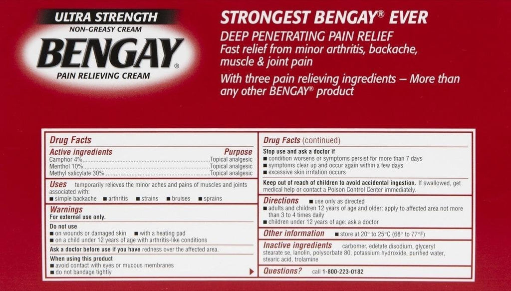 Bengay Ultra Stength Pain Relieving Cream, Non-Greasy-Ultra Strength, 2 pk - TrustMedUSA