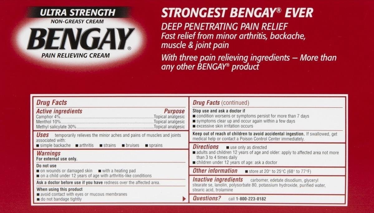 Bengay Ultra Stength Pain Relieving Cream, Non-Greasy-Ultra Strength, 2 pk - TrustMedUSA