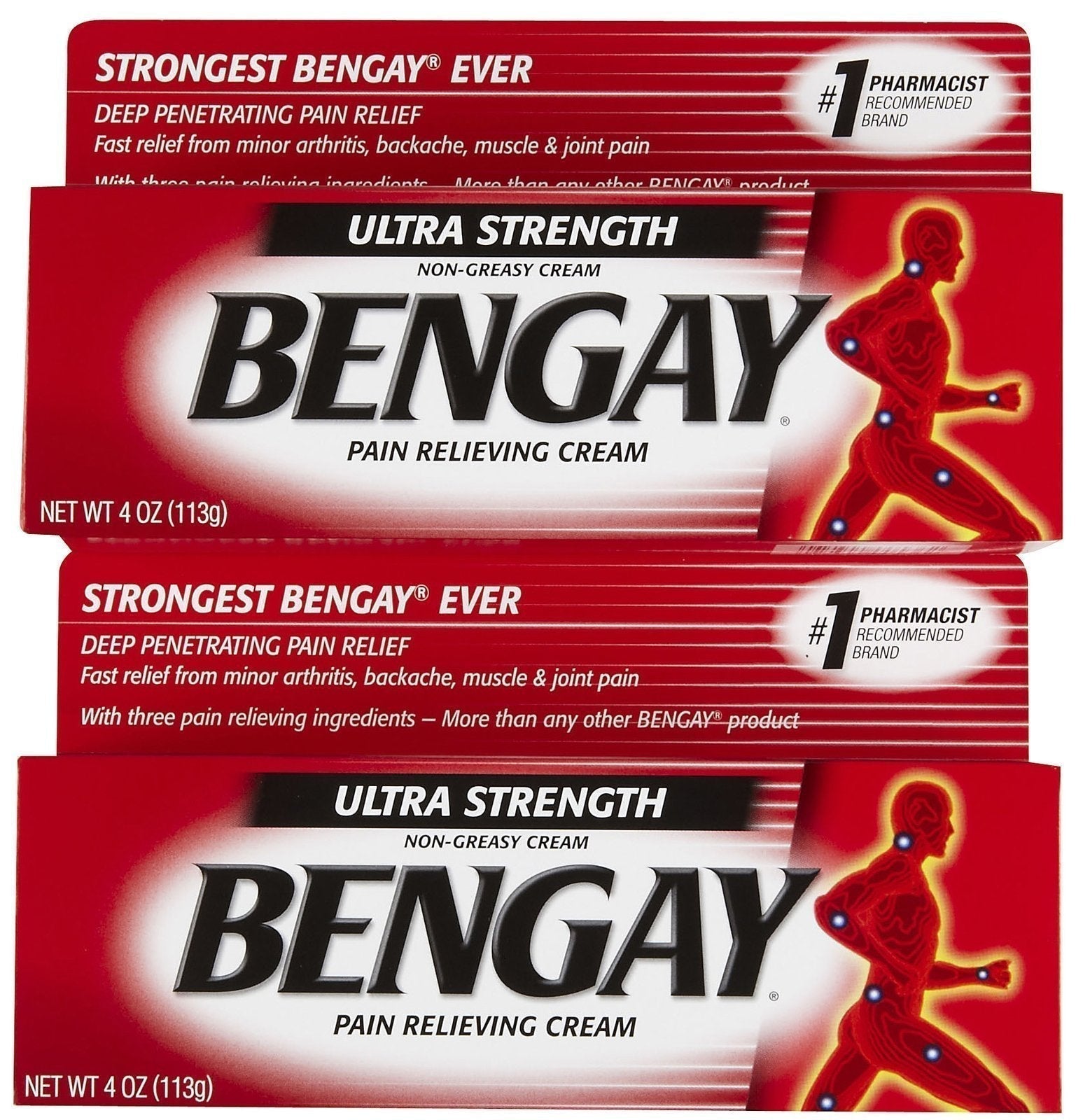 Bengay Ultra Stength Pain Relieving Cream, Non-Greasy-Ultra Strength, 2 pk - TrustMedUSA