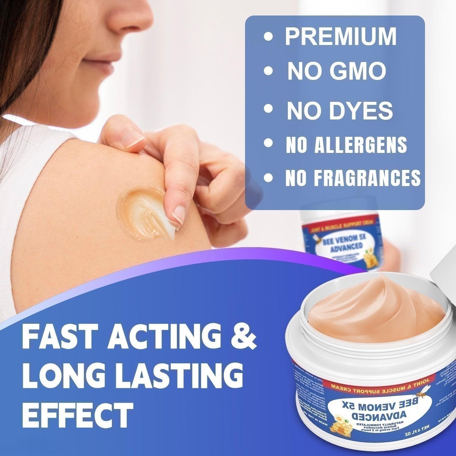 Benolixia Bee Venom Joint Cream, Bee Venom Joint Gel,Bee Venom Advanced Joint and Bone Cream,Natural Formula for Back, Knee, Hands, Neck, Feet, All Skin Types - TrustMedUSA