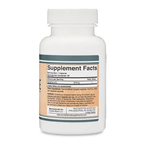Berberine Supplement 500mg, 60 Capsules (Third Party Tested, Manufactured in The USA - TrustMedUSA