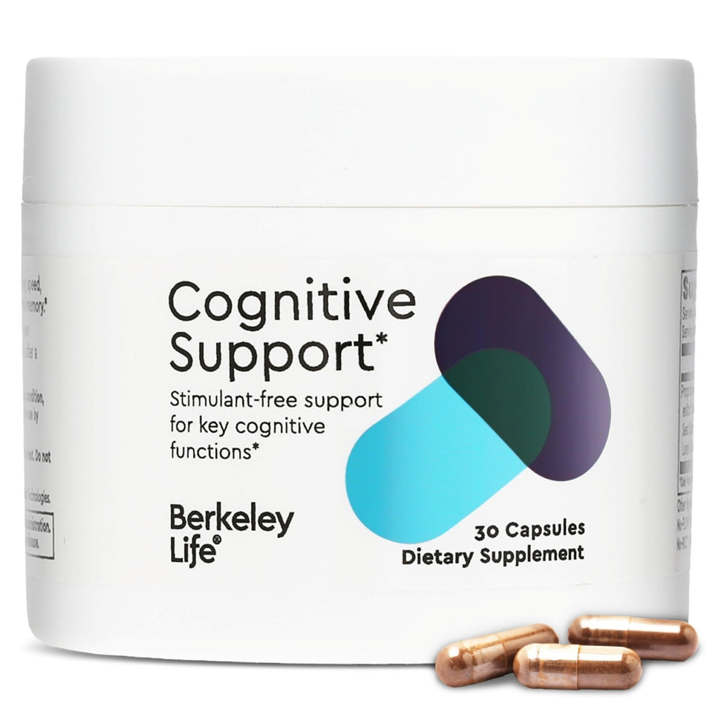 Berkeley Life Cognitive Support Supplement for Memory & Focus - Brain Health Supplements Supports Memory Loss, Mental Clarity, Inability to Multitask & Loss of Speed - for Adults - 30 Capsules - TrustMedUSA