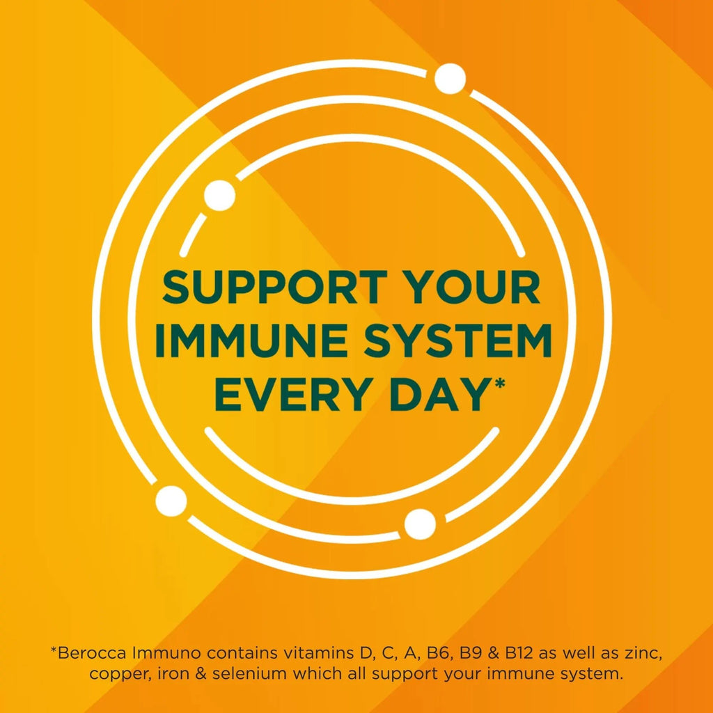 Berocca Immuno Effervescent Tablets, 11 Vitamins and Minerals, Including Vitamins D, C - TrustMedUSA