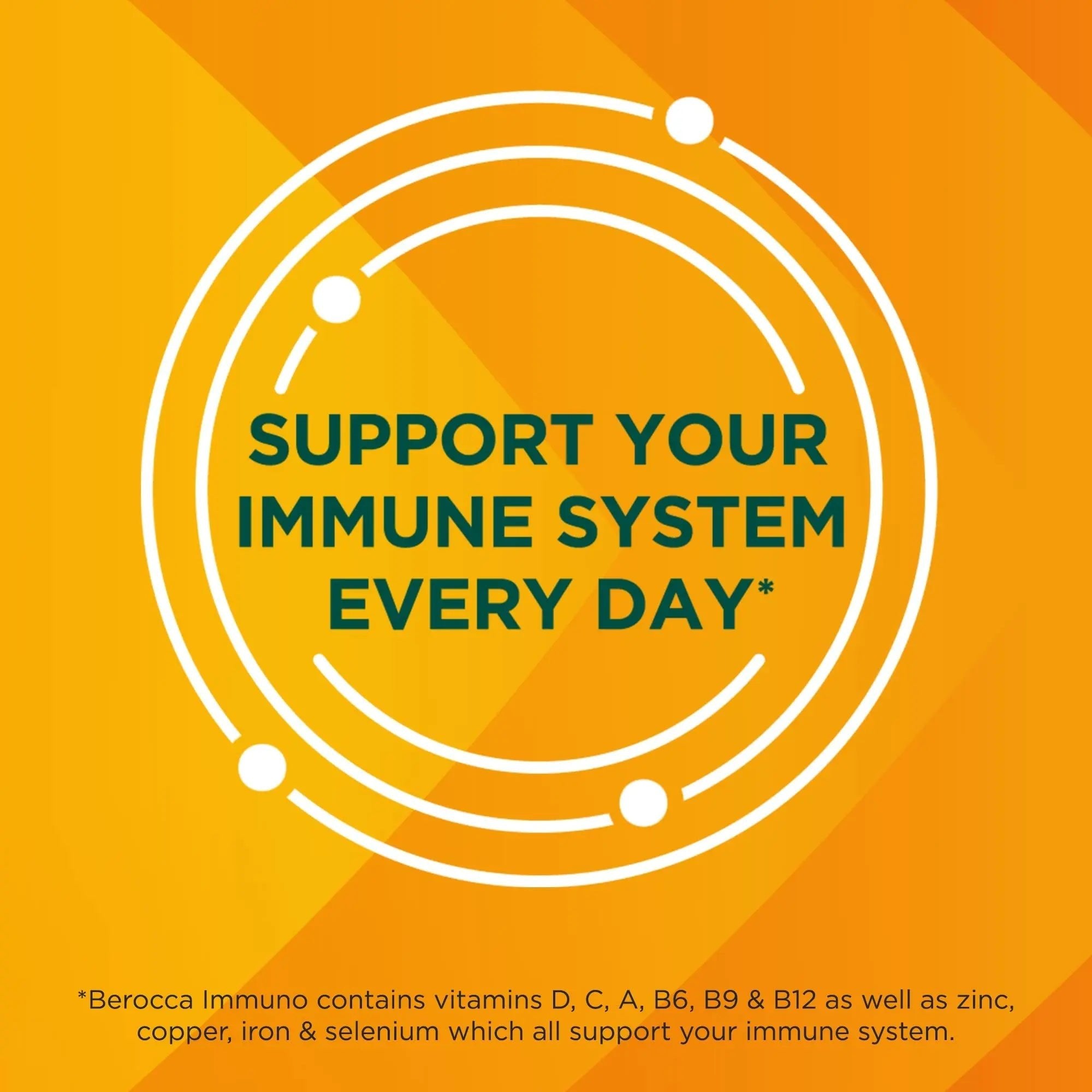 Berocca Immuno Effervescent Tablets, 11 Vitamins and Minerals, Including Vitamins D, C - TrustMedUSA