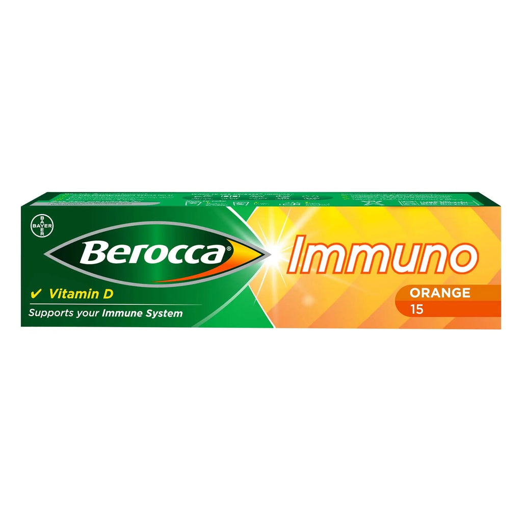 Berocca Immuno Effervescent Tablets, 11 Vitamins and Minerals, Including Vitamins D, C - TrustMedUSA