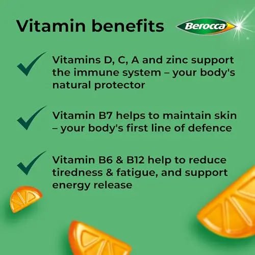 Berocca Immuno Gummy Vitamins, Orange Flavour, Bursting with Immune System - TrustMedUSA