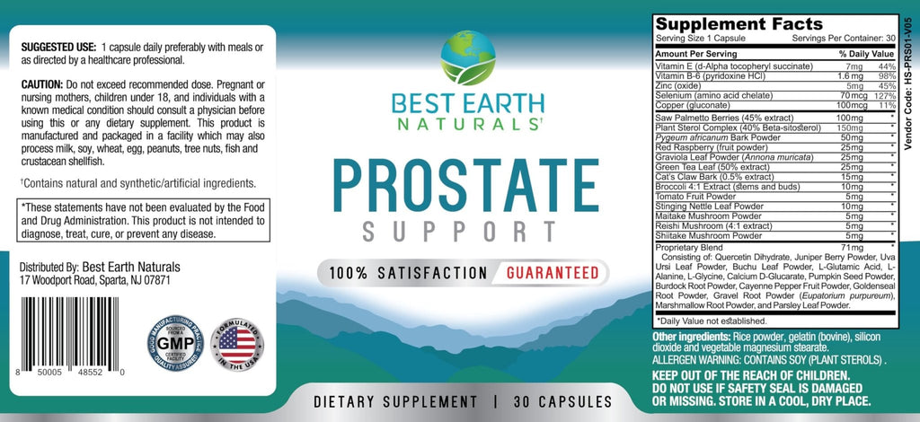 Best Earth Naturals Prostate Support Supplement for Men - Prostate Support - 30 Day Supply - TrustMedUSA