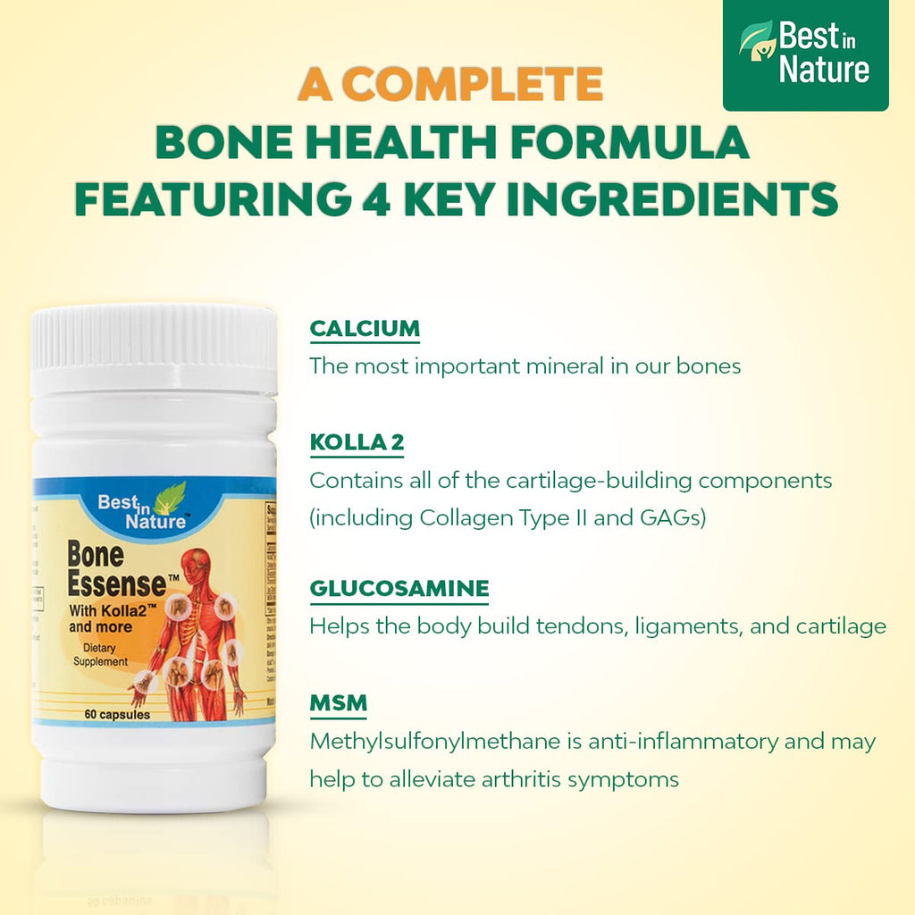 Best in Nature Bone Essense with Kolla2 (Type II Collagen) - Bone and Joint Health Supplement. (60 Count) - TrustMedUSA
