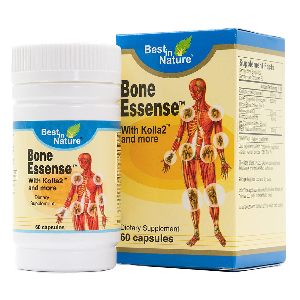 Best in Nature Bone Essense with Kolla2 (Type II Collagen) - Bone and Joint Health Supplement. (60 Count) - TrustMedUSA
