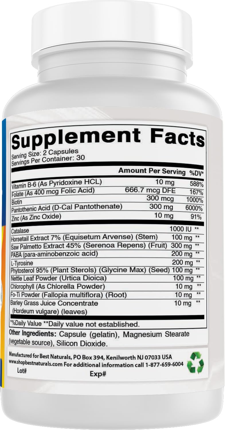 Best Naturals Anti Gray Hair Formula, 60 Count - TrustMedUSA
