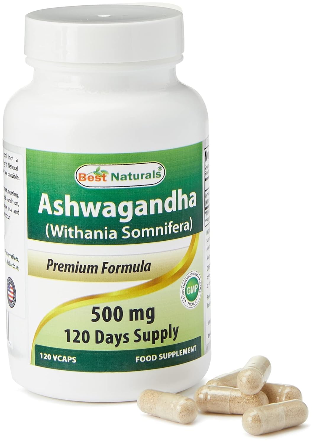 Best Naturals Ashwagandha Capsules for Relaxing Stress and Mood, 500 mg, 120 Count (Packaging may vary) - TrustMedUSA