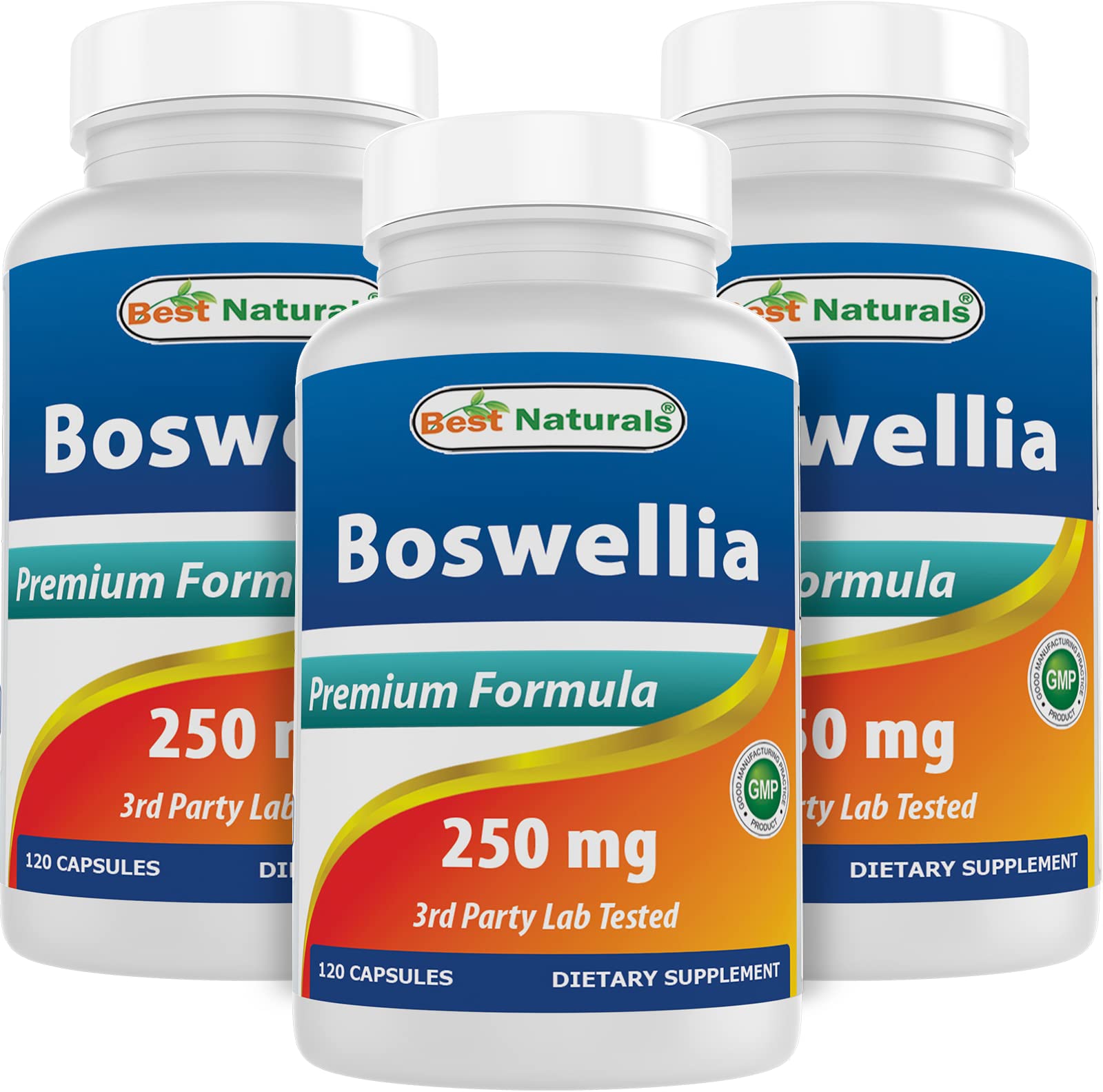 Best Naturals Boswellia Serrata Joint Health 250 mg 120 Capsules - Standardized to 65% Boswellic Acid (120 Count (Pack of 3)) - TrustMedUSA